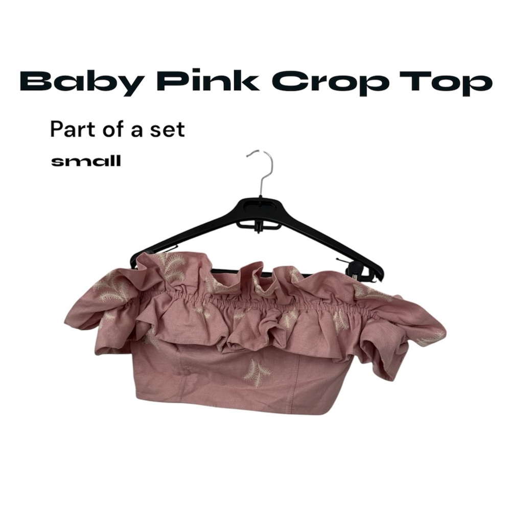 Zara Baby Pink Ruffle Crop Top